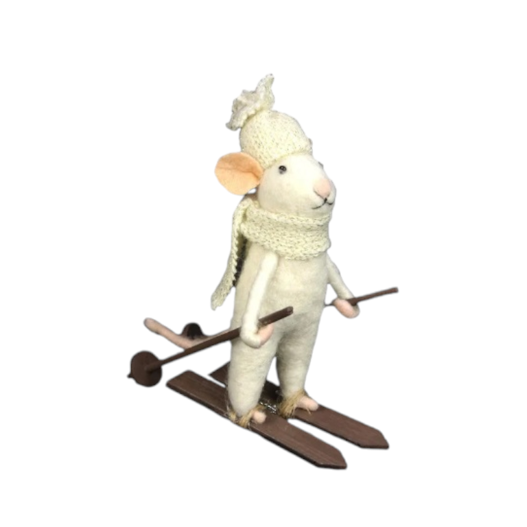 Colgante Ratón Esquiador Fieltro