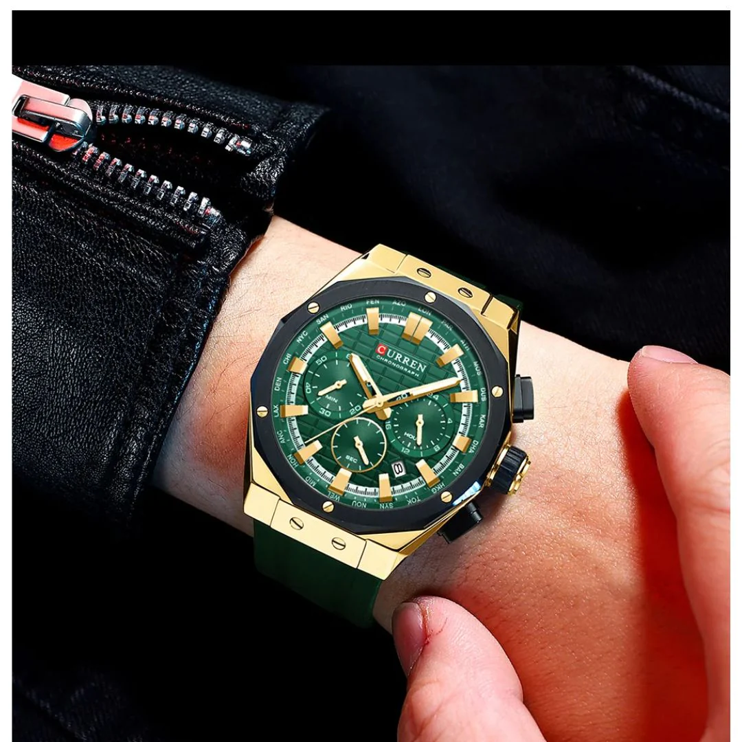 Reloj CURREN Cronografo 8464 Para Hombre - Verde - Imagen 5
