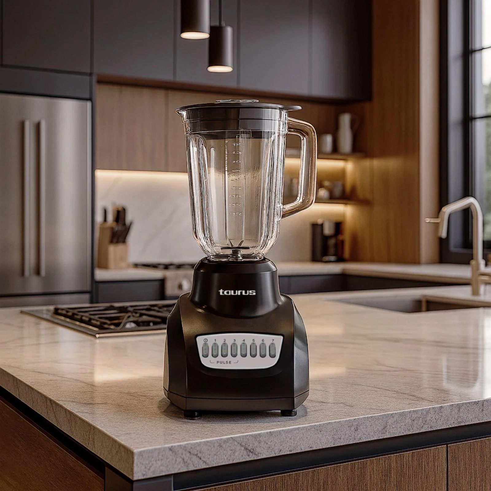 Licuadora Taurus Valencia Vaso de Vidrio 1.25 Litros Negra - Imagen 4
